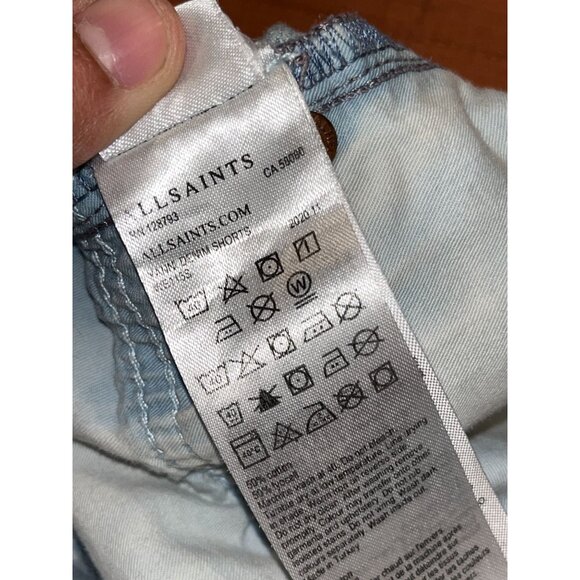 All saints Yanni Denim High Waist Cut-off Shorts Women's Plus Size 27 - Picture 11 of 12